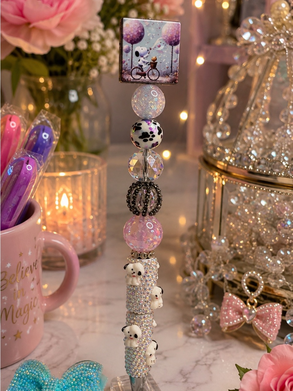💖Sparkly Puppy Bead Pen💖